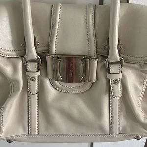 Ferragamo white hand bag